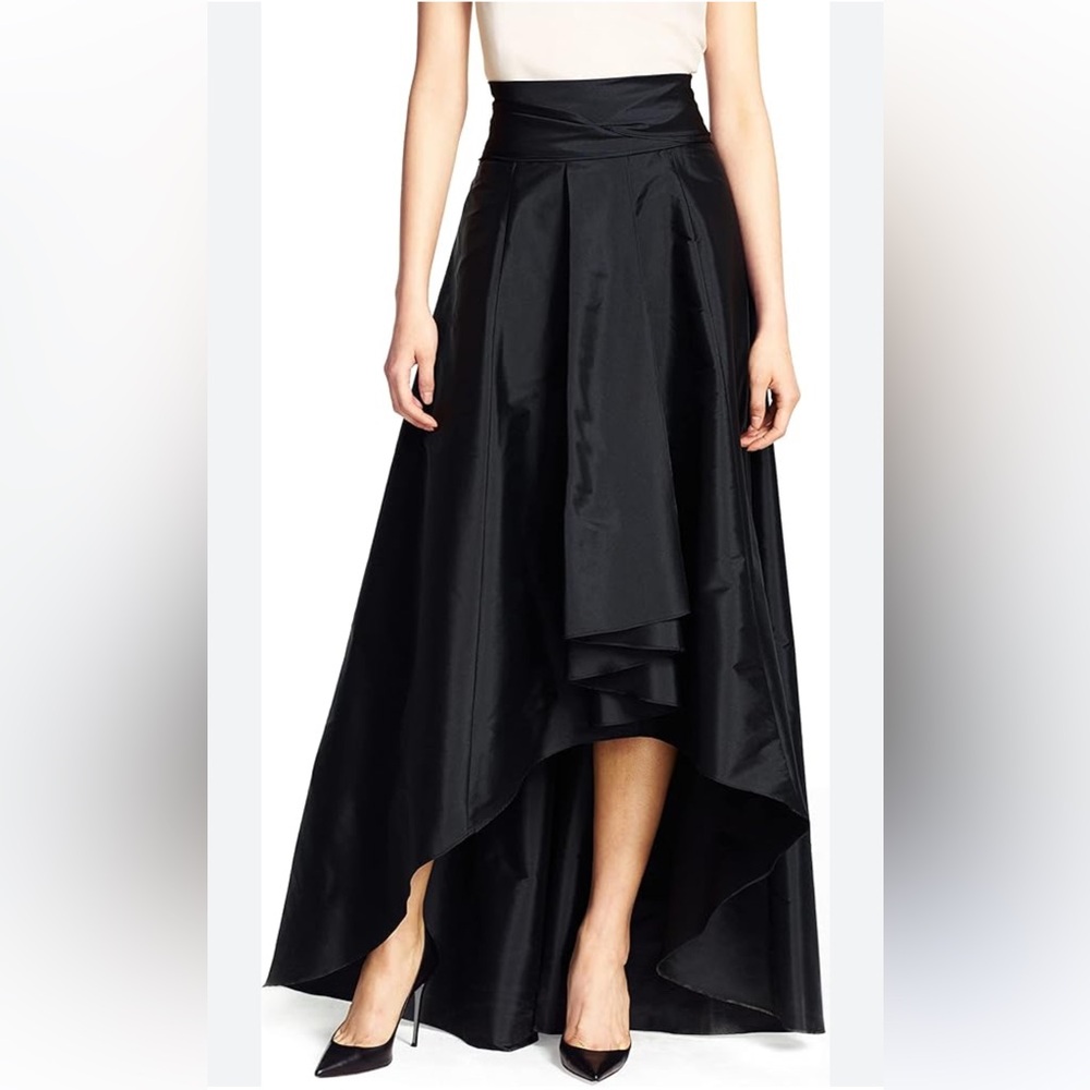 ADRIANNA PAPELL Womens Black Pocketed Full-Length Evening Hi-Lo Skirt 8